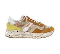 Baskets en cuir jaune CETTI - Femme - Lacets - Compensé 36