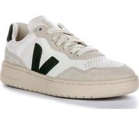 Baskets en cuir pour femmes Veja V 90 avec logo en cuir OT sur le côté et panneau en daim blanc vert - 7 Royaume-Uni - 40 UE - 9 US / Blanc vert