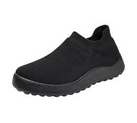 Baskets en Maille pour Homme Et Femme - Chaussures De Sport À Enfiler - sans Lacets - Baskets Running Coussin d'air Chaussure Homme Sneakers Légères Respirantes pour Marche Fitness Noir 46