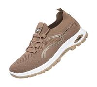 Baskets en tricot légères et respirantes pour homme - Chaussures de marche confortables et décontractées pour un usage quotidien et les trajets quotidiens, café, 38 2/3 EU