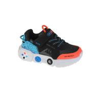 Skechers Lil Gametronix 402262N-BKMT - Sneakers garçon noir à lacets tige synthétique semelle plate 21