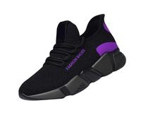 Baskets épaisses à enfiler en cuir chic et décontracté pour papa - Chaussures compensées plates pour la marche, le sport - Confortables et respirantes - Chaussures de sécurité légères avec soutien de