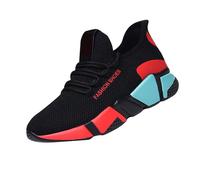 Baskets épaisses à enfiler en cuir chic et décontracté pour papa - Chaussures compensées plates pour la marche, le sport - Confortables et respirantes - Chaussures de sécurité légères avec soutien de