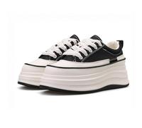 Baskets épaisses pour femmes et filles, chaussures de marche à lacets de 5,1 cm, légères pour voyage et cadeaux, noir, 35.5 EU