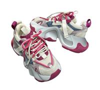 Baskets épaisses pour femmes et filles, chaussures de marche décontractées et confortables de 7 cm, rose, 37.5 EU