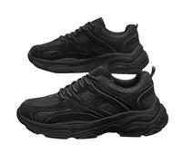 Baskets épaisses pour homme, noires, décontractées, légères et respirantes, chaussures de marche tendance pour tous les jours, Noir , 41 1/3 EU