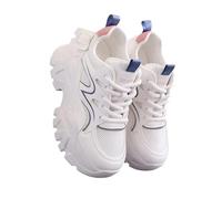 Baskets épaisses tendance pour femmes et filles - Plateforme de 7,9 cm - Chaussures décontractées confortables pour la marche, blanc, 38.5 EU