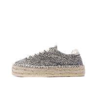 Baskets Espadrille Femme Replay Nash - Imprimé Léopard - Blanc/Noir 40