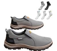 Baskets extra larges à enfiler pour homme - Confortables - Pour la marche et la randonnée - Chaussures ergonomiques pour soulager la douleur au pied, 03, 38 2/3 EU