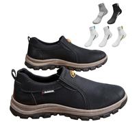 Baskets extra larges à enfiler pour homme - Confortables - Pour la marche et la randonnée - Chaussures ergonomiques pour soulager la douleur au pied, 01, 40 2/3 EU