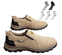 Baskets extra larges à enfiler pour homme - Confortables - Pour la marche et la randonnée - Chaussures ergonomiques pour soulager la douleur au pied, 02, 42 2/3 EU