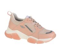 Baskets Femme 4F OBDL254 en Cuir Beige - Talon Plat - Lacets 38