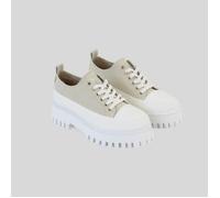 Baskets femme - BRONX - Groov-y low lace up Canvas - Marron - Camel - Textile - Lacets 40