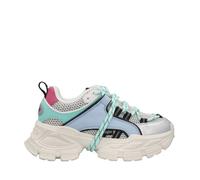 Buffalo Saturn Lace Plateformes épaisses pour femme, Bleu/argenté, 38 EU