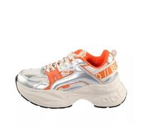 BUFFALO Baskets basses 'Yuno' crème / orange foncé / argent, Taille 36