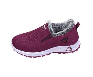Baskets Femme Chaussures d'hiver Orthopédiques Baskets de Sport Course sans Lacets Doublure Chaude Polaire Confortables Semelle Antidérapant Légères Fitness Sneakers 40