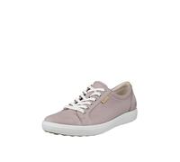 Ecco Baskets Soft 7 Nubuck contrast cuir lacé Rose grise Taille 41 EU Femmes