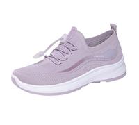 Baskets Femme Hommes Plateforme en Mesh Tricotée Chaussures de Course Légères Respirantes Chaussures de Sport Marche Élastique Lacets Extérieur Antidérapant Sneakers Tendances 39