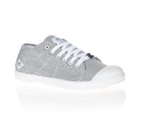 Baskets femme LE TEMPS DES CERISES Basic 02 Strip Shinny - Bleu/Blanc en toile 37