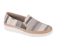 Skechers Femme Flexpadrille Hi-Pantoufles tissées, rayées Basket, Navy Blue Multicoloured, 38 EU