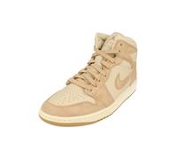 Baskets Femme Nike Air Jordan 1 Mid SE Beige - Chaussures en Cuir - Lacets - Plat 41