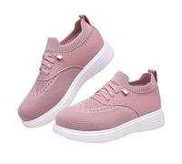 Baskets Femme Plates Bout Rond Chaussures de Sport Marche Mesh Respirante Chaussures de Course Lacets Extérieur Antidérapant Tendances Fitness Sneakers Légères Confortables 39