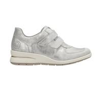 Baskets Femme - RIEKER L4868 - Talon compensé - Cuir argent - Scratch 37