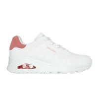 Skechers Baskets Uno Pop Back Femme – Empiècement en cuir Durabuck corail/blanc – 39 EU