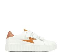 Baskets Femme - Vanessa WU - Susan - Similicuir Blanc - Fermeture Scratch - Compensé 36