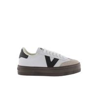 Victoria Basket Basse Barcelona Ciclista Effet Cuir & Plateforme & Bout en Croûte De Cuir 1092172 pour Femme Blanco 40