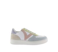 Victoria Baskets basses Madrid 1258214 Effet cuir, pièces multicolores en daim, bout perforé Bleu 41