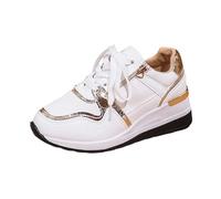 Baskets Femmes Compensées avec Fermeture Éclair Chaussures de Marche Respirable Fashion Casual Sneakers pour Extérieur Fitness Gym athlétique Multisports