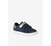 Baskets fille en cuir scratchées marine 38