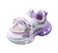 Baskets Fille Semelle Souple avec Lumières LED Clignotantes pour Jeu Extérieur Respirant Soutien Chaussures de Course Sport Enfant