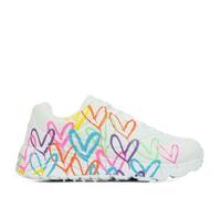 Baskets fille Skechers Uno Lite Spread The Love - blanc/multicolore - Enfant - Lacets - Plat