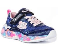 Skechers Eternal Heart Lights Basket, Navy, 32 EU