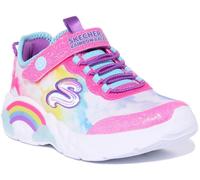 Baskets Filles Skechers Rainbow Racer S Lights Cœurs Slip On Rose UK 1-14