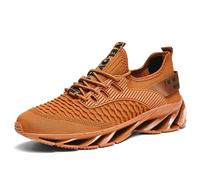 Baskets Garçons confortables et Décontracté en Mesh pour Hommes de Couleur Solide Polaire de Sport Chaussures, marron, 41 EU