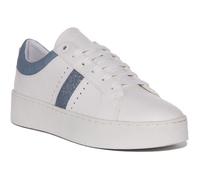 Baskets Geox D Skyely A - Femme - Blanc Bleu - Synthétique - Lacets 37