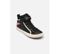Geox Girl's J Kalispera M Sneaker, Black DK Pink, 7 UK Child