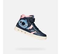 Geox J Skylin Girl Basket, Bleu Marine Rose, 30 EU