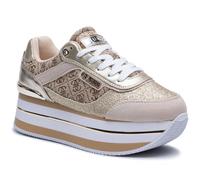 Guess Hansini Baskets à lacets en synthétique et à plateforme pailletée pour femmes en beige (Beige, 40) 40