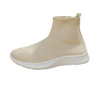 Baskets hautes en mousse à mémoire de forme pour femme - En maille respirante - Chic - Antidérapantes - Coupe extra large - Chaussures orthopédiques légères et confortables - Chaussures de tennis pour