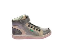 Baskets hautes - KICKERS - Lolastic - Argent - Élastique - Scratch - Fille 28