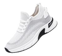 Baskets Homme, Basket Chaussure Homme Sport avec Talon Invisible 6cm/8cm/10cm Taller Sneakers Chaussures de à Lacets Compensée Marche Basquet Gym Course, Blanc, 38