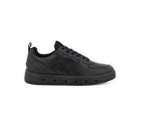 Baskets Homme ECCO - Cuir Noir - Talon Plat - Lacets - Blanc 41