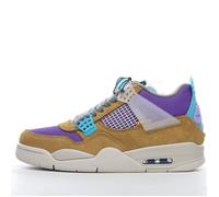 BASKETS Homme Femme Union x Air-Jordan 4 Retro Desert Moss DJ5718-300 - Violet - Cuir - Mixte - Adulte - Lacets 42