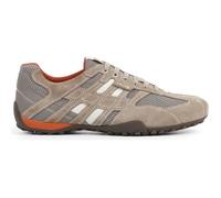 Baskets Homme Geox Snake Beige/Orange Foncé - Cuir et Textile - Lacets Plats - Semelle Intérieure Amovible 42