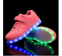 Baskets Homme LED 7 Lumières de Couleur Chargable clignotant - FUNMOON - Rouge - Lacets - Synthétique - Plat 42