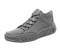 Baskets Homme Plates Grande Taille Montante Chaussures de Sport Cuir Léger Extérieur Antidérapant Chaussures De Marche Tendances Sneakers 40